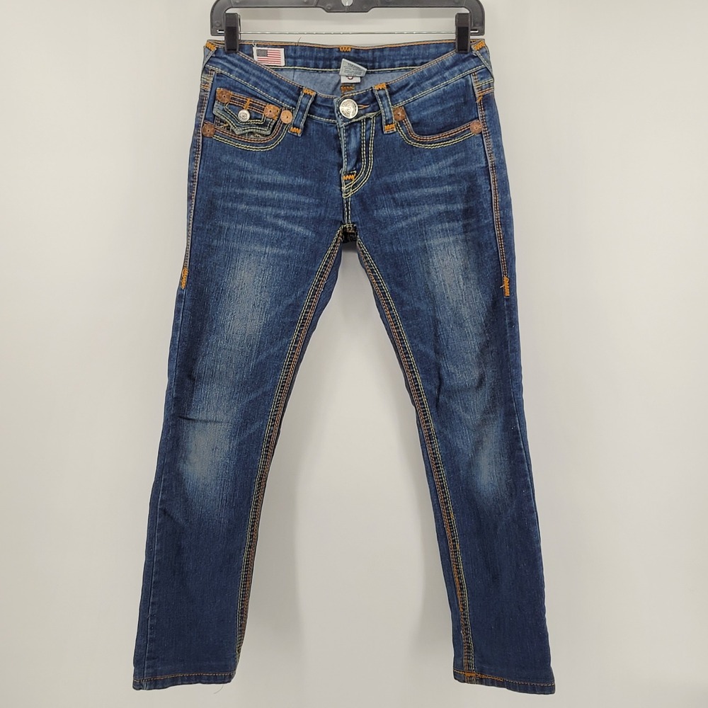 True Religion Billy Super T Jeans 28 Blue Low Rise Bootcut Denim Womens - Picture 7 of 8